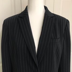 Jones New York Pinstripe One Button Lined Career Blazer Size 10